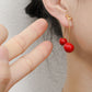 Colour Drip Glazed Cherry-Shaped Earrings