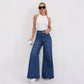 Vireous High-Waist Floor-Length Flared Fashion Jeans, Plus Sizes