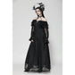 Dark in Love Cosette Elegant Gothic Off-Shoulder Ruffle Maxi Dress