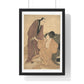 Japanese Vintage Art: Parting of Lovers, the Courtesan and her Lover (circa 1800) by Utamaro Kitagawa, Framed Art Print