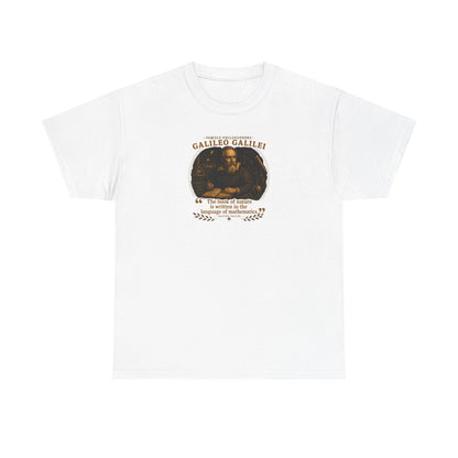 Galileo Galilei on the Mathematical Laws of the Universe, Philosophy Tribute T-Shirt