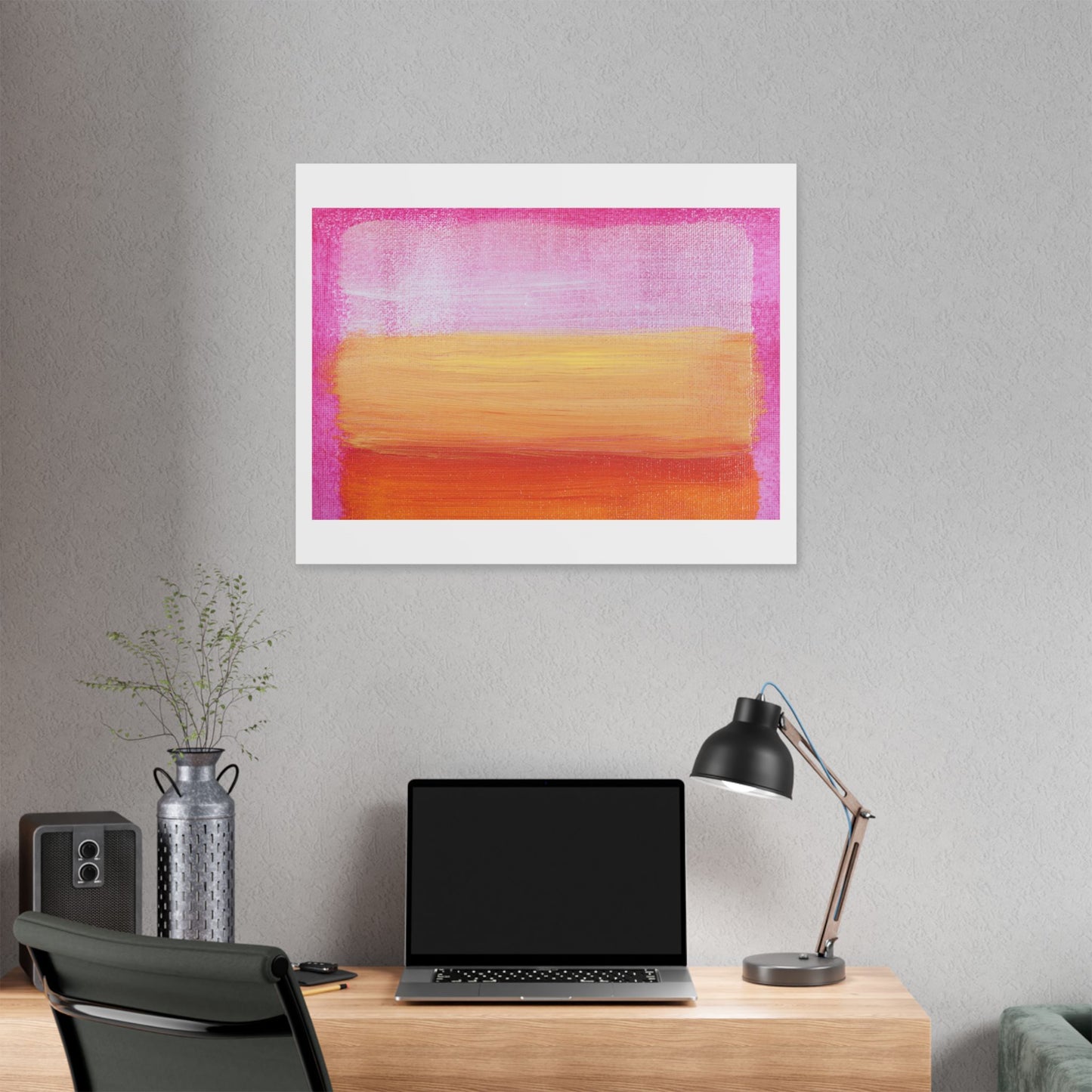 Pink Abstract Palette Knife Painting, Canvas Art Print