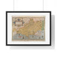 Tudor Antique Map of Dorset from Lord Burghley's Atlas (1579) from the Original, Framed Print