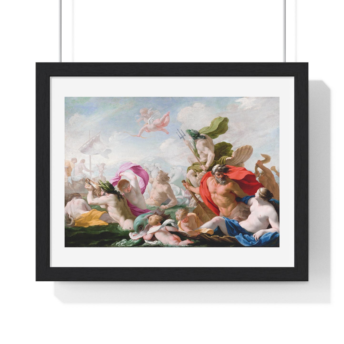 Marine Gods Paying Homage to Love (1636–1638) by Eustache Le Sueur, from the Original, Framed Art Print