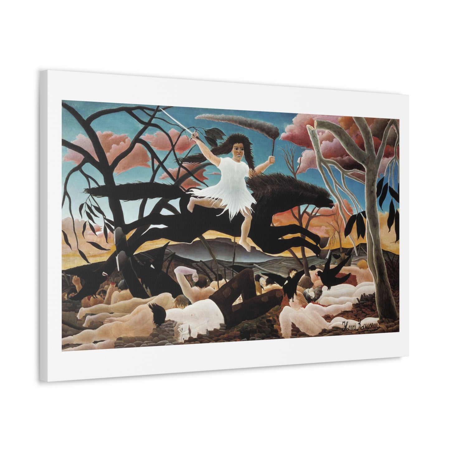 War 'La Guerre' (1894) by Henri Rousseau, Art Print from the Original, on Canvas