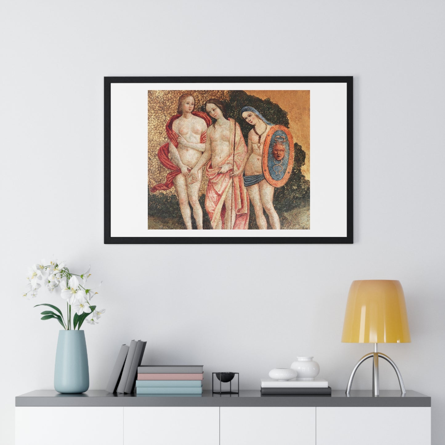 Judgment of Paris (circa 1509) from the Original Fresco by Pinturicchio, Framed Art Print