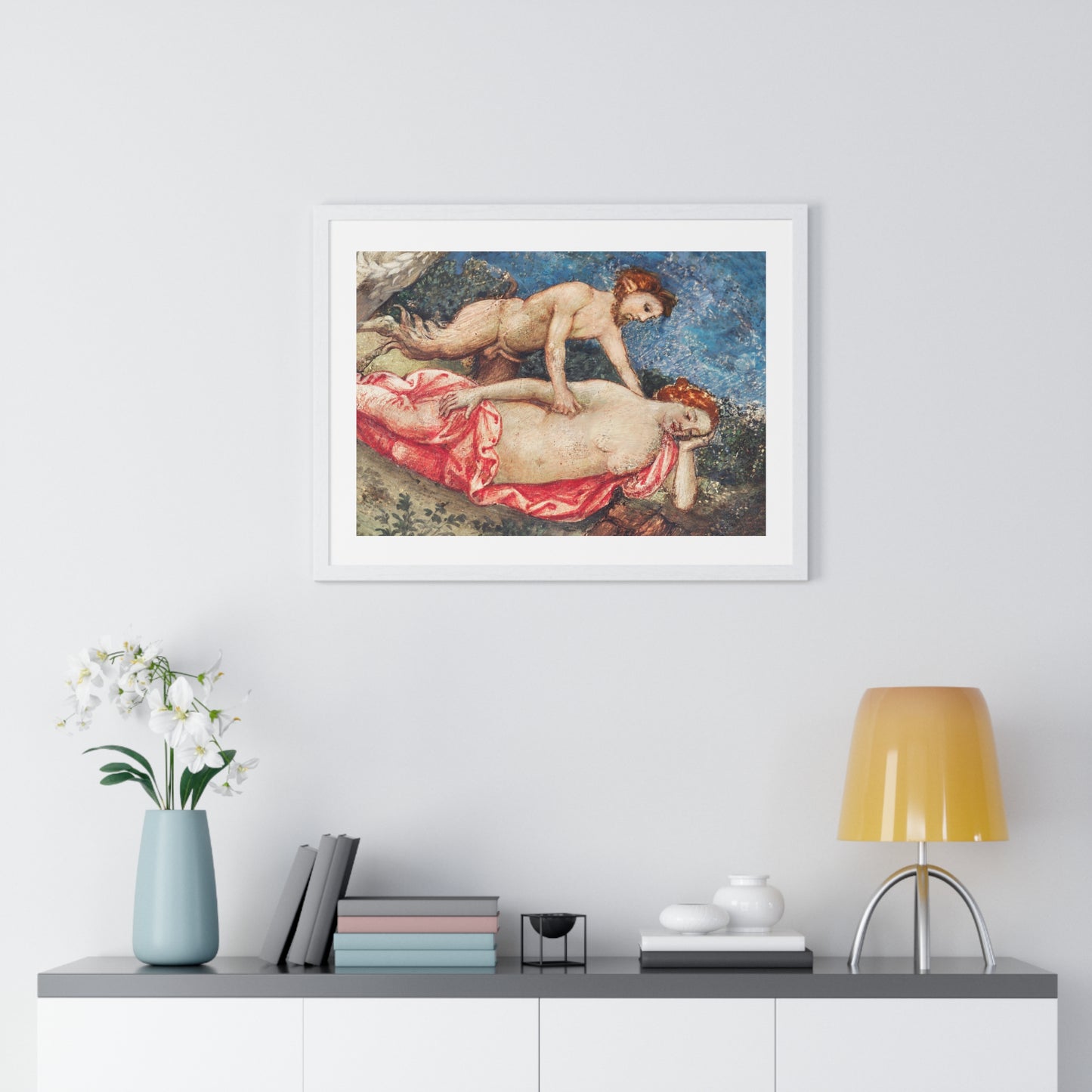 Nude Renaissance Art 'Jupiter and Antiope' (1509) by Bernardino Pinturicchio, from the Original, Framed Art Print