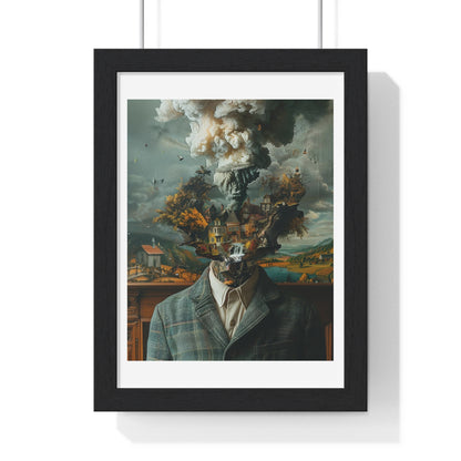 Head Replacement, Abstract Art 'Designed by AI', Framed Art Print
