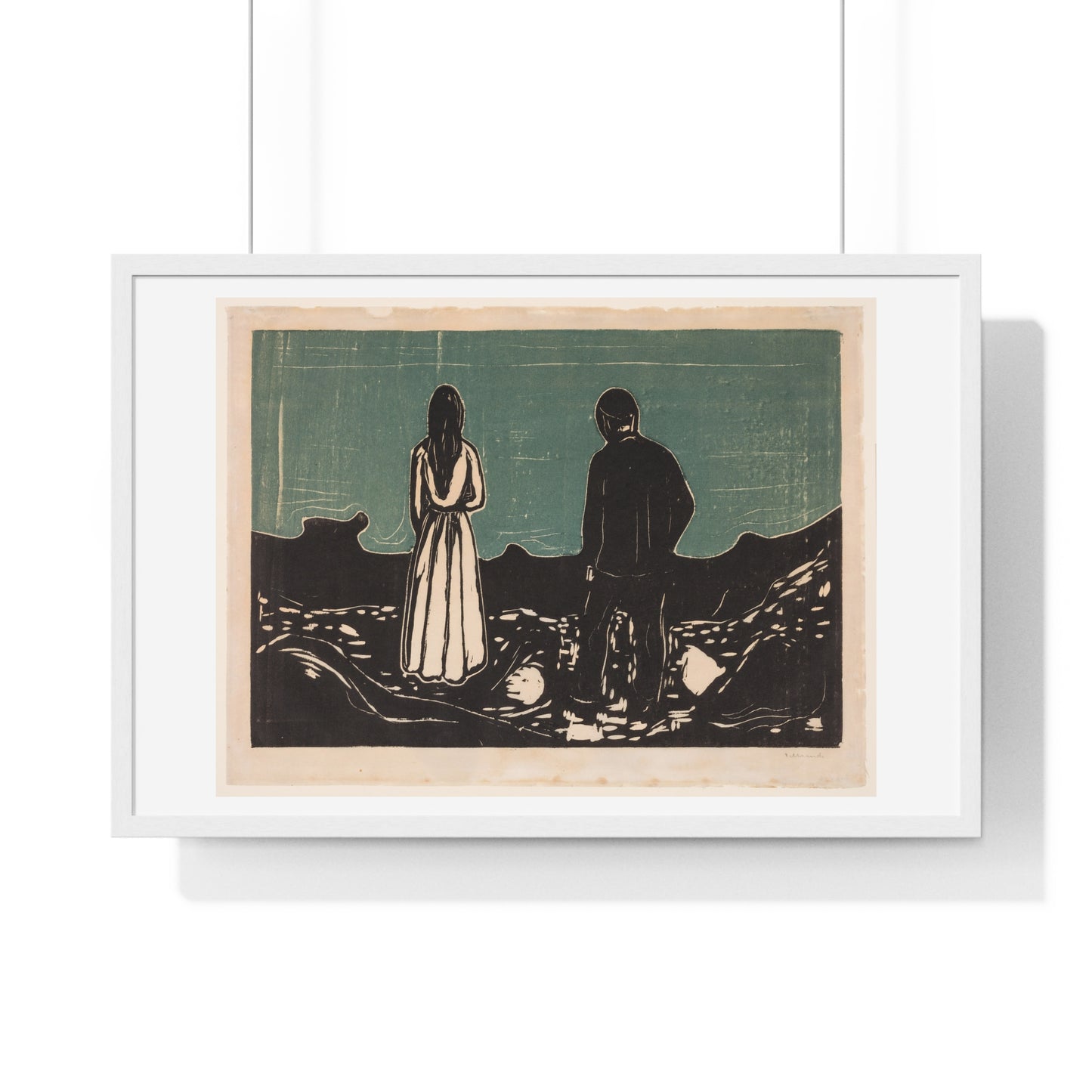 Two People. The Lonely Ones (1899) by Edvard Munch, from the Original, Framed Print