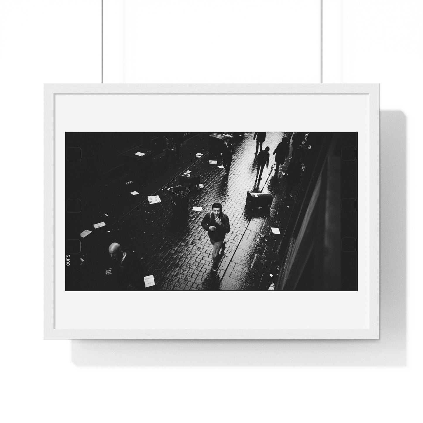 Black and White Photography, High-Contrast Cityscape III 'Designed by AI' Framed Print