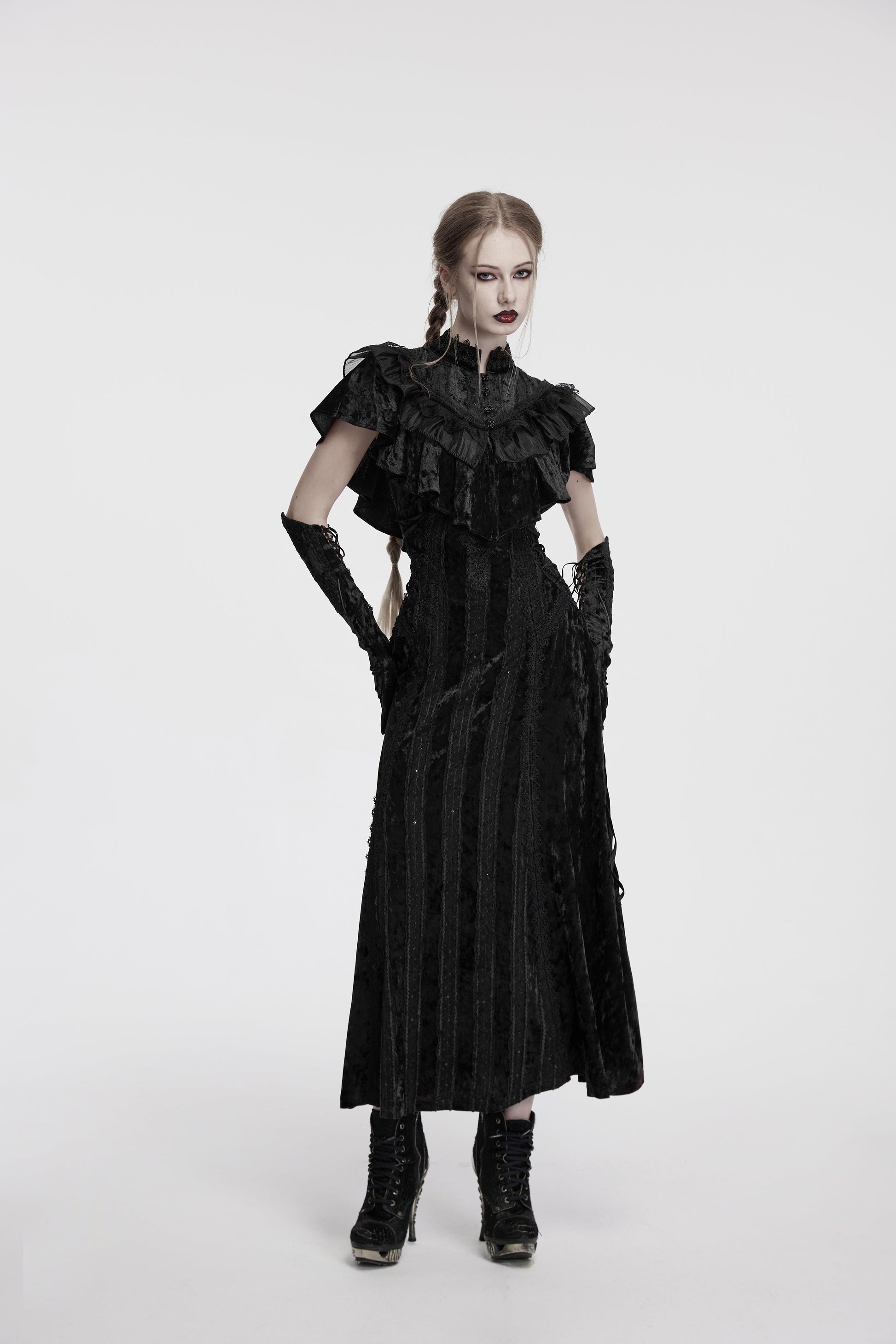 Punk Rave Morrigan Embroidered Velvet Goth Slip Dress in Black – Vireous.Shop Punk Rave Morrigan Embroidered Velvet Goth Slip Dress in Black – Vireous.Shop