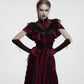 Punk Rave Selene Embroidered Velvet Gloves in Crimson