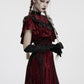 Punk Rave Selene Embroidered Velvet Gloves in Black