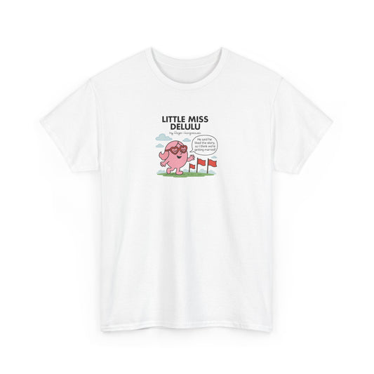 Little Miss Delulu, Funny Mr Men Cartoon Art T-Shirt