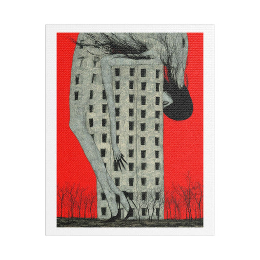 Tower, Neo-Surrealism, Art Print on Satin Canvas, Stretched