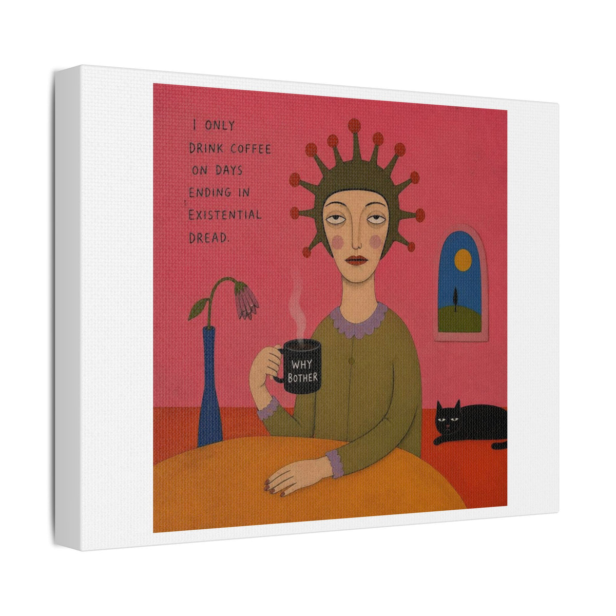 Why Bother? Cartoon Art Print on Canvas