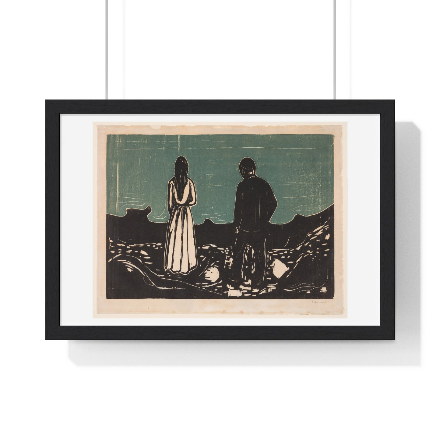 Two People. The Lonely Ones (1899) by Edvard Munch, from the Original, Framed Print