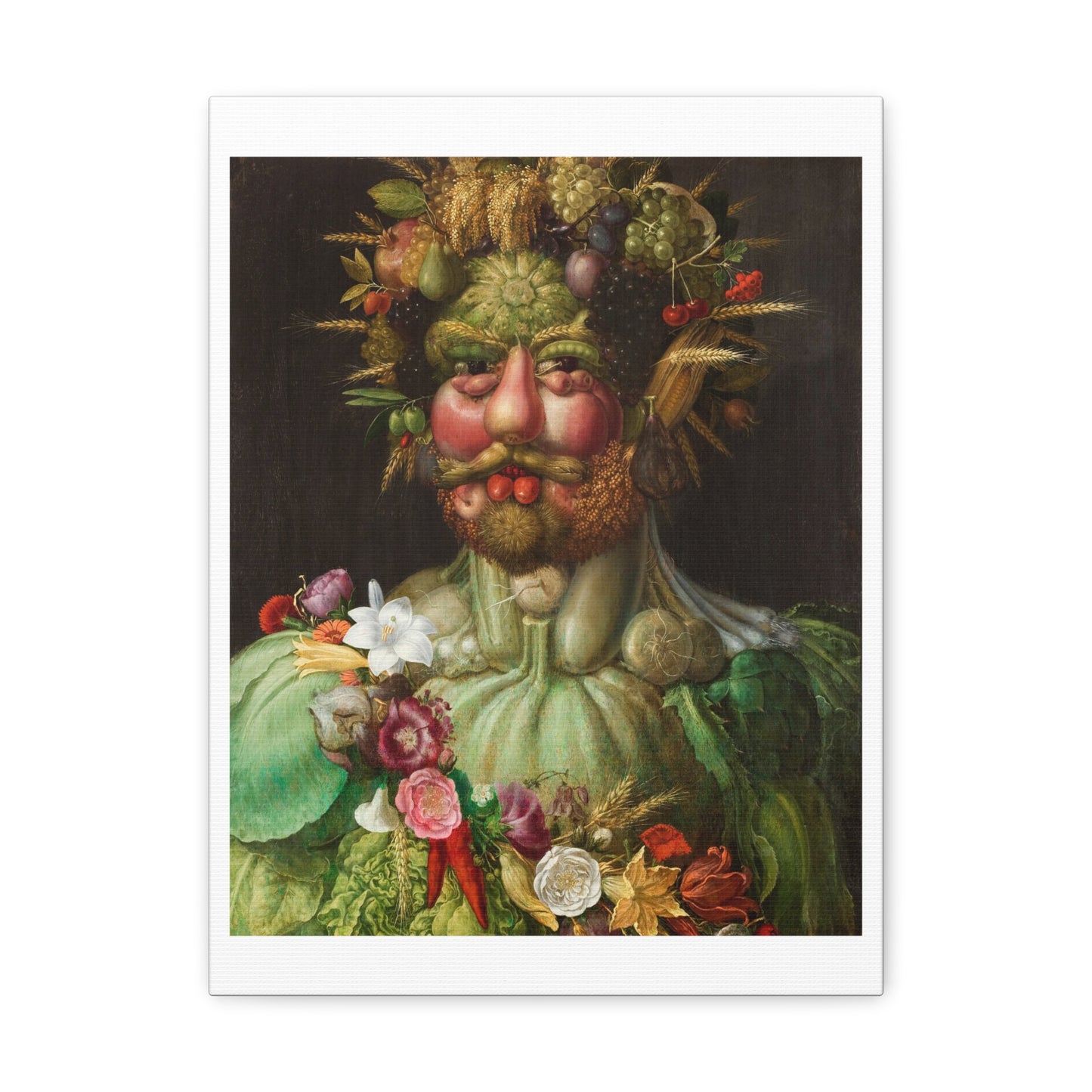 Emperor Rudolf II as Vertumnus (1590) by Giuseppe Arcimboldo, Art Print from the Original on Canvas