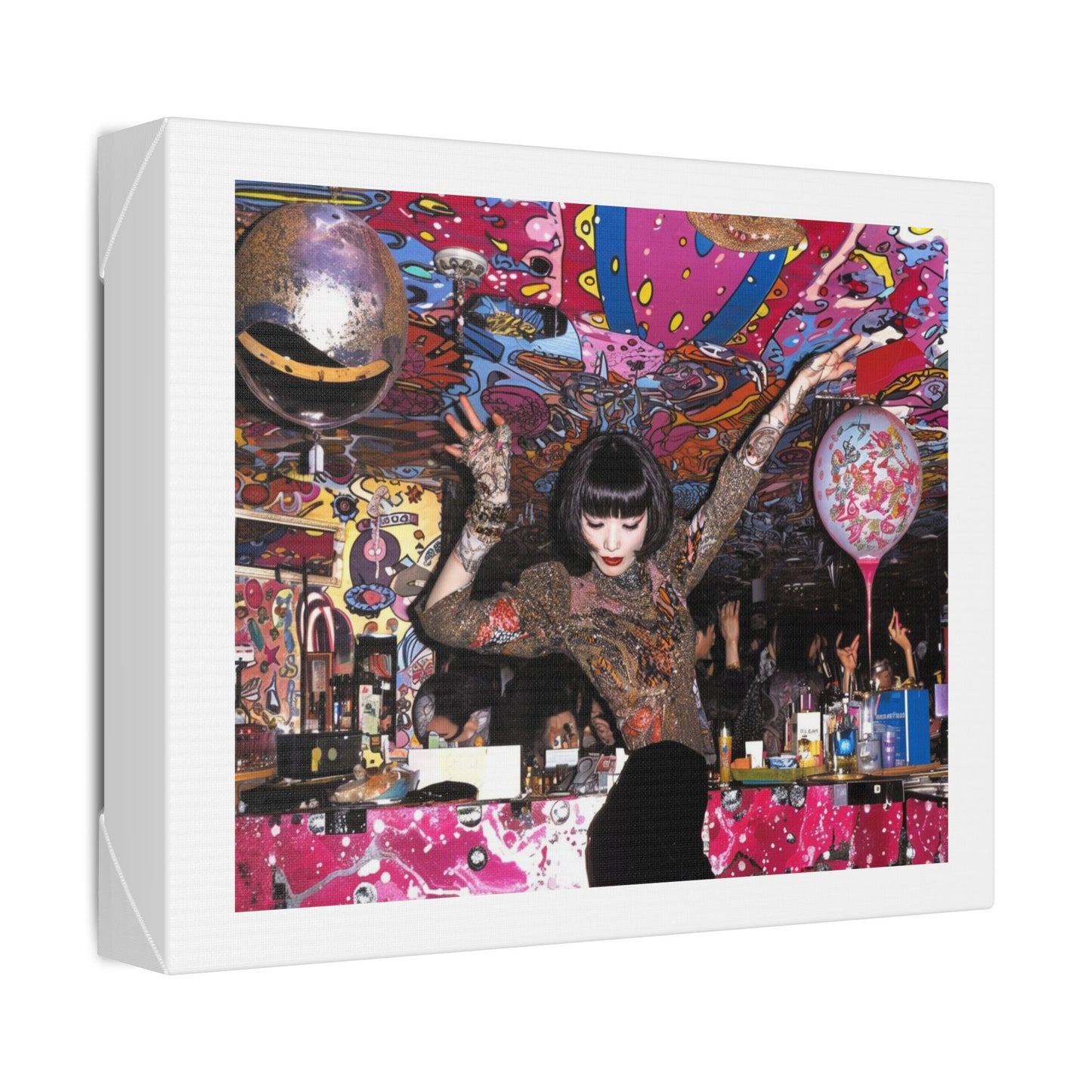 Psychedelic Japan VI Abstract Art 'Designed by 'AI Canvas Art Print