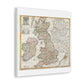 Antique Map of England Scotland and Ireland (1687) drawn by Robert Morden Art Print from the Original on Satin Canvas