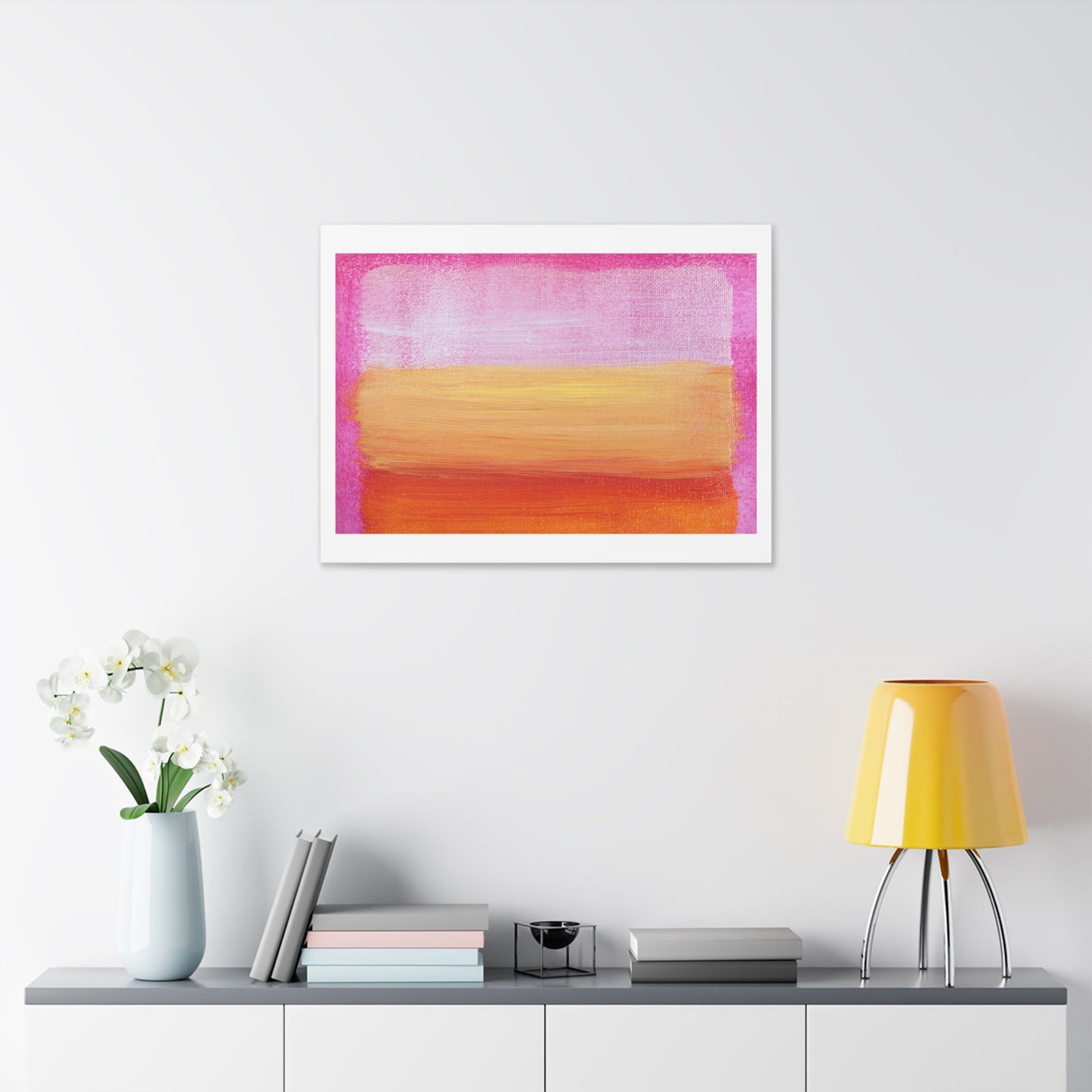 Pink Abstract Palette Knife Painting, Canvas Art Print
