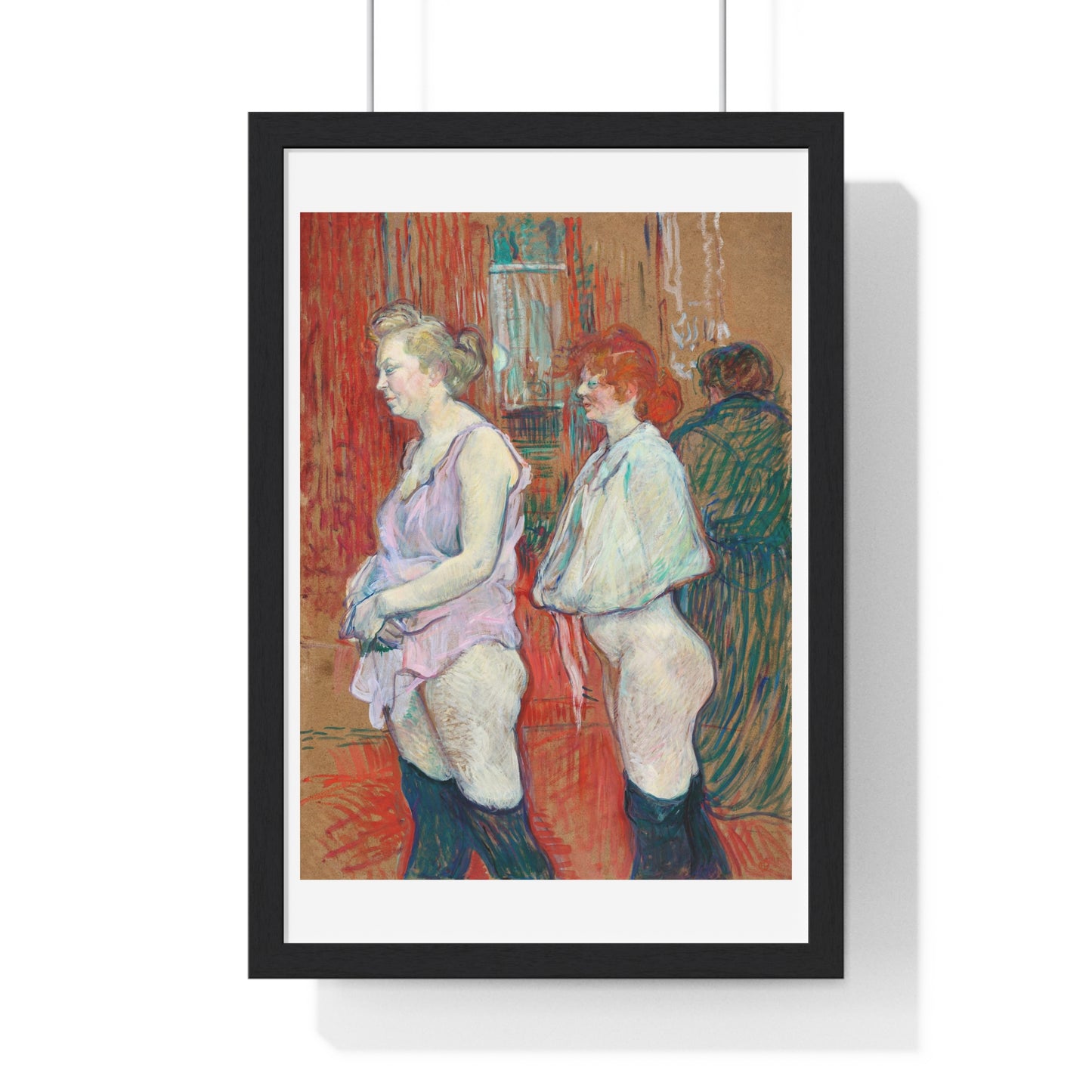 Rue des Moulins: The Medical Inspection (1894) by Henri Toulouse–Lautrec from the Original, Framed Art Print