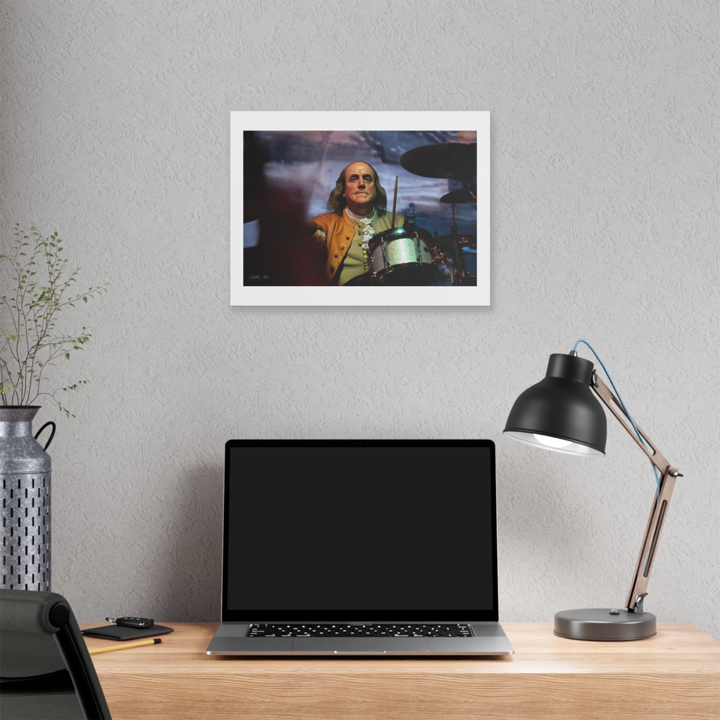 Benjamin Franklin Remixed for the 21st Century 'Designed by AI' Canvas Art Print