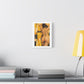 Golden Impasto Figure in Abstract Light, Art Print on Satin Canvas, Stretched