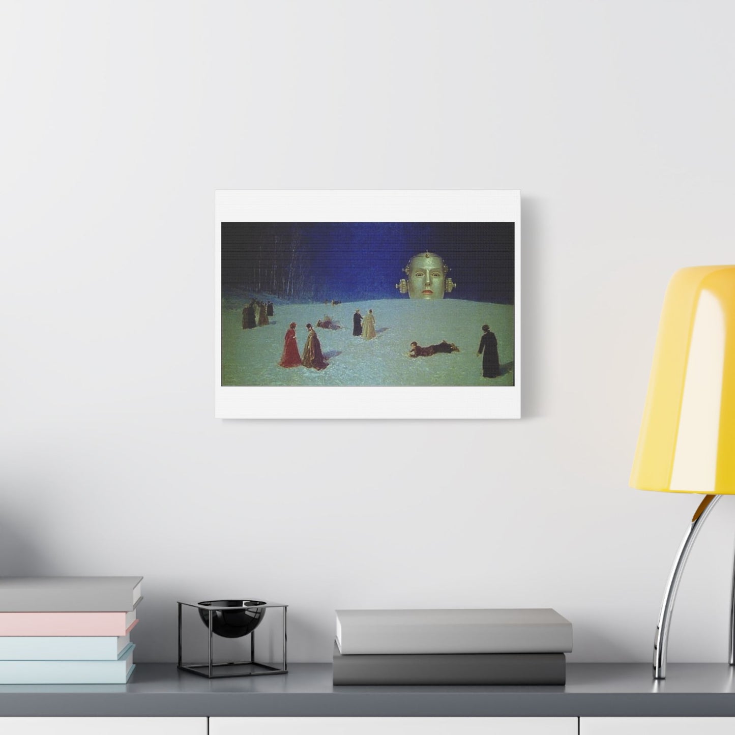 What's That Coming Over the Hill? 19th Century Pastel Art 'Designed by AI' Print on Canvas