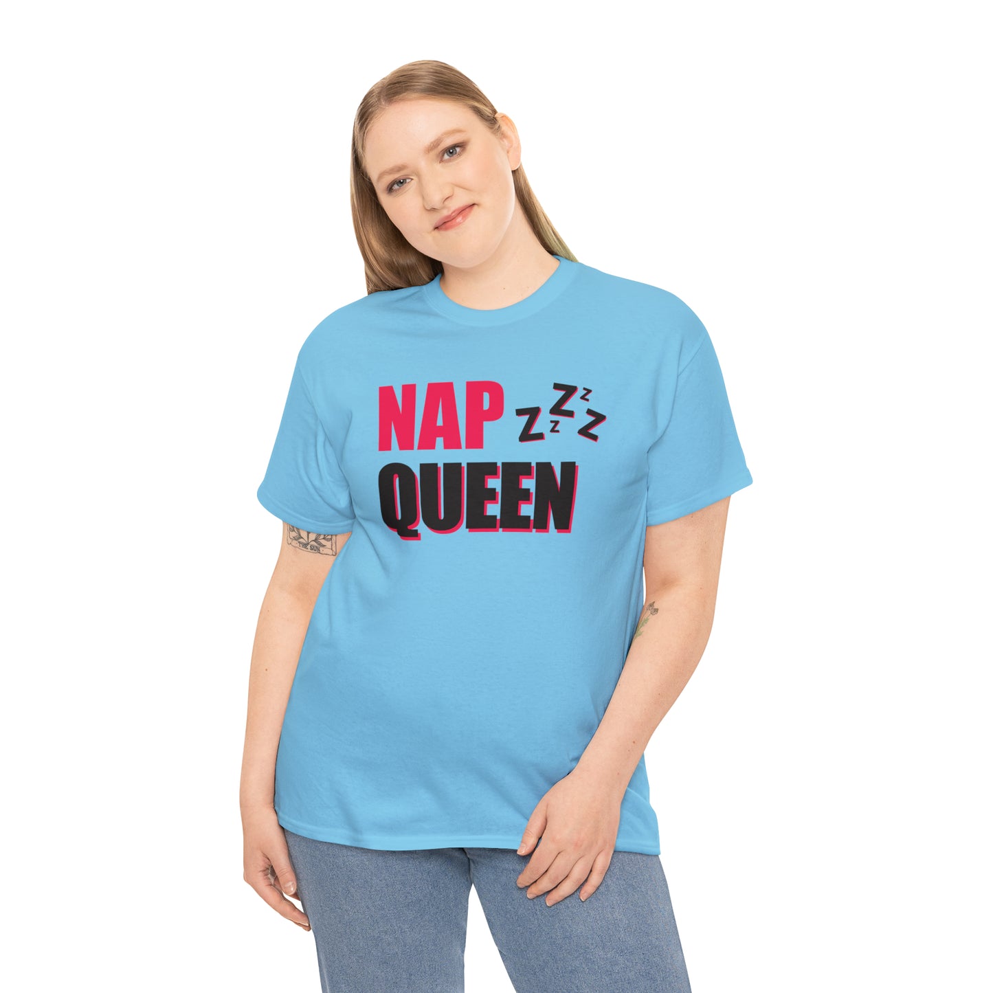 Nap Queen ヘビーコットン Tシャツ ユニセックス ワールドワイドサイズ 昼寝、睡眠、怠惰、休息