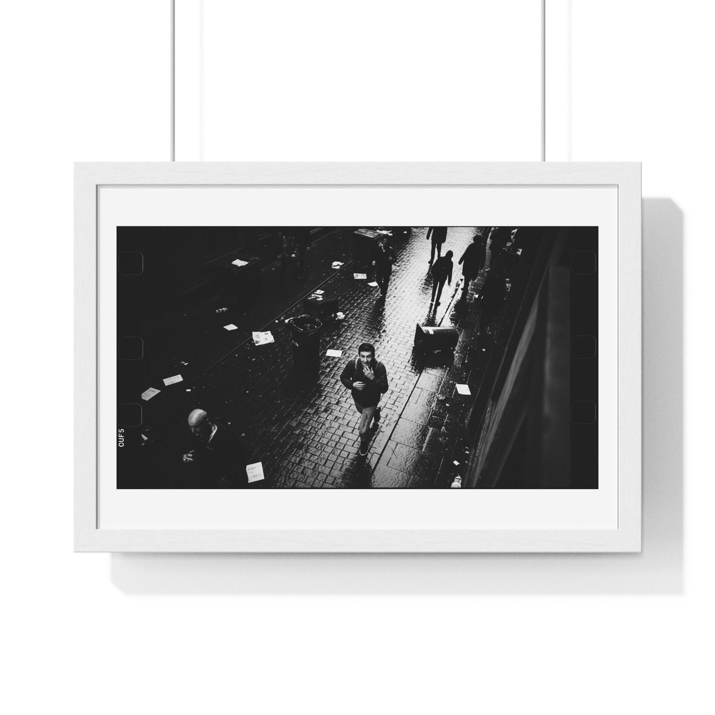 Black and White Photography, High-Contrast Cityscape III 'Designed by AI' Framed Print
