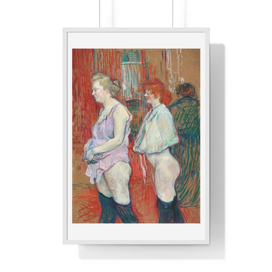 Rue des Moulins: The Medical Inspection (1894) by Henri Toulouse–Lautrec from the Original, Framed Art Print