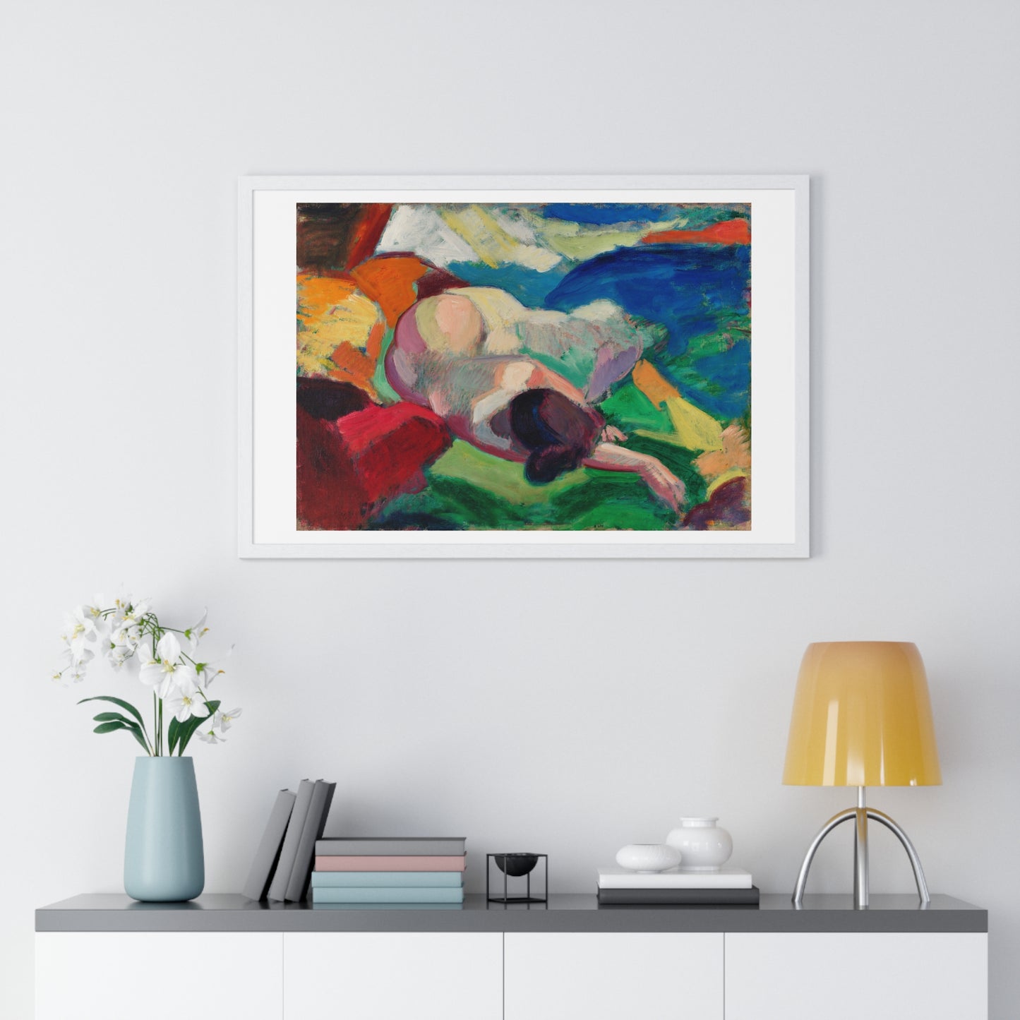 Naked Woman Posing Sensually 'Nude' (1915–1916) by Carl Newman, from the Original, Framed Art Print