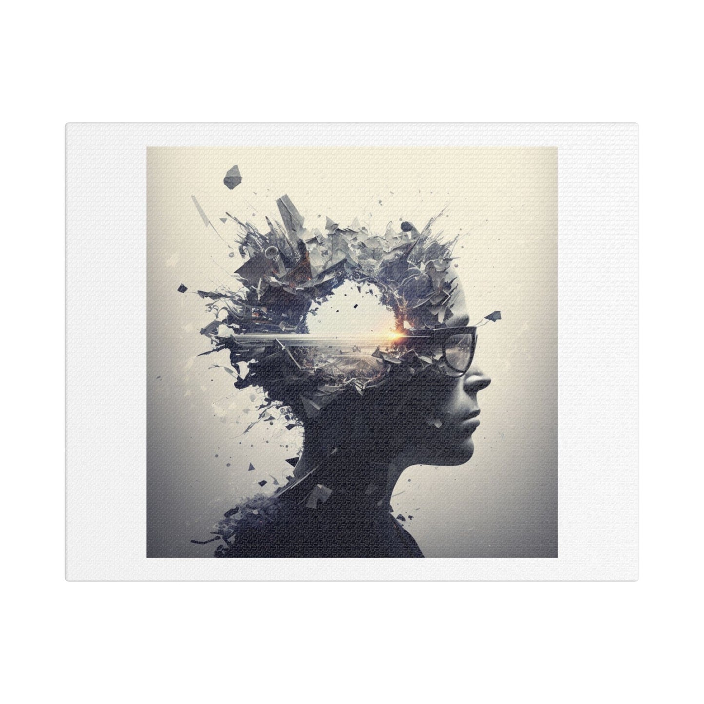 Critical Thinking 'Designed by AI', Art Print on Canvas
