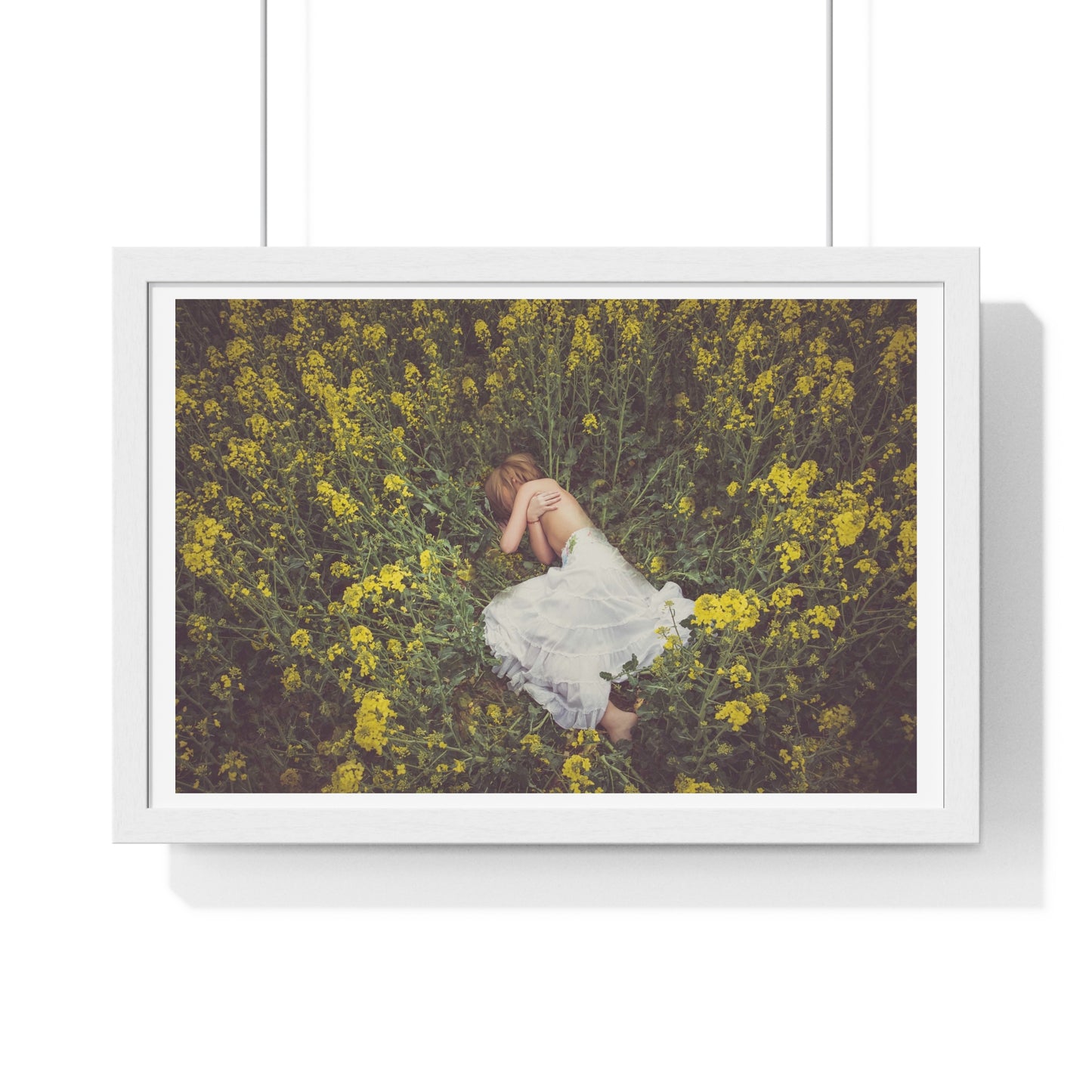 Asleep in the Rapeseed Field 'Designed by AI' Framed Art Print