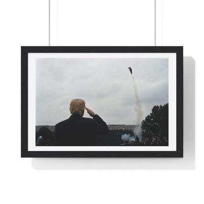 Donald Trump Salutes, Surreal Decor Art, Large Framed Print