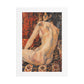 Abstract Mosaic Nude on Ornate Tapestry, Art Print on Satin Canvas, Stretched