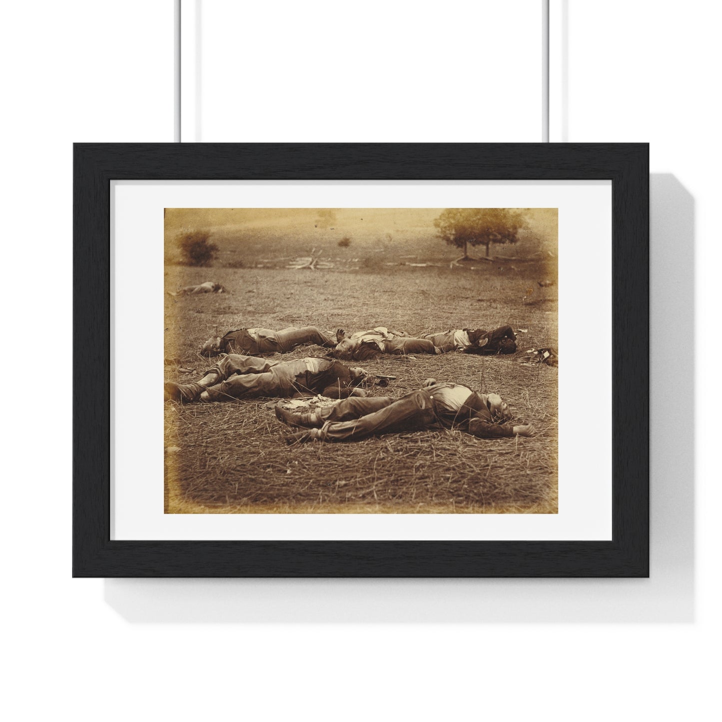 Field Where General Reynolds Fell, Gettysburg by Timothy H O Sullivan and Alexander Gardner, Black & White Photography, Framed Print