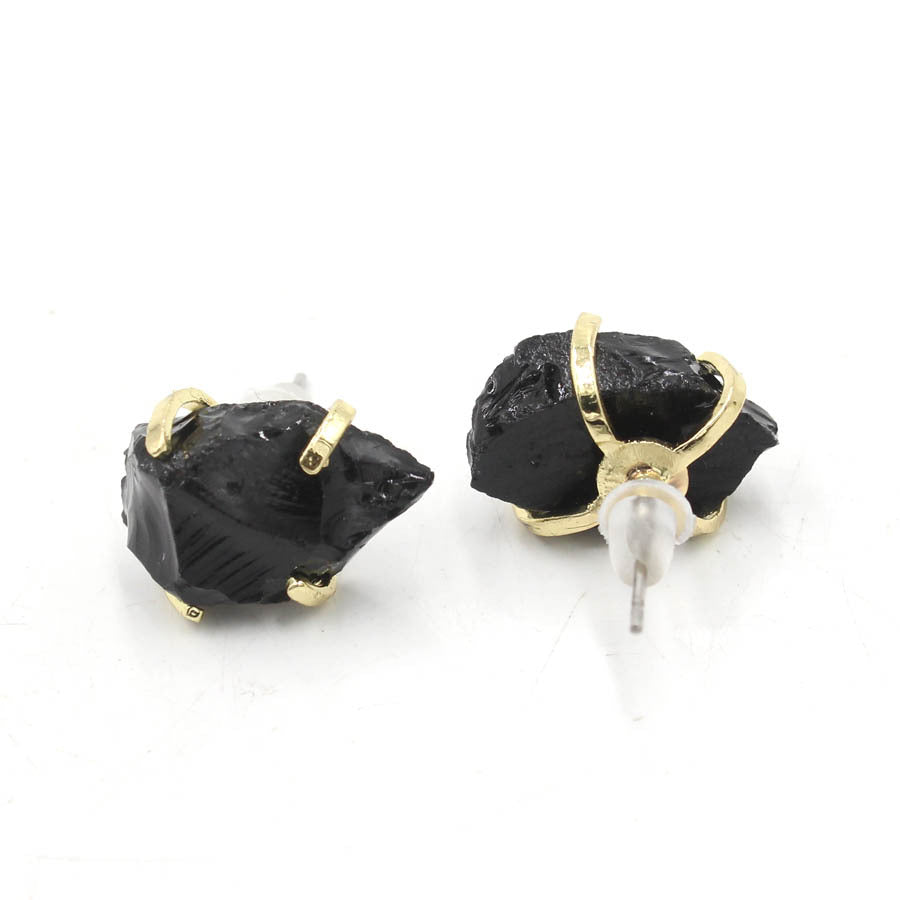 Healing Crystal Stud Earrings Irregular Natural Form