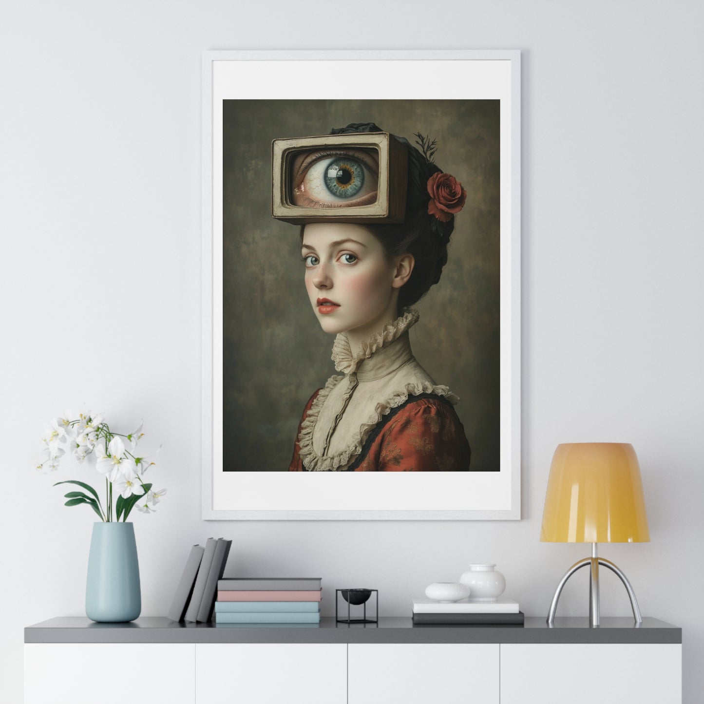 Mind's Eye, Abstract Portrait of a Regency Woman, Framed Art Print
