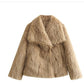 Thick Winter Plush Women's Fashion Bolero Jacket, Large Lapel