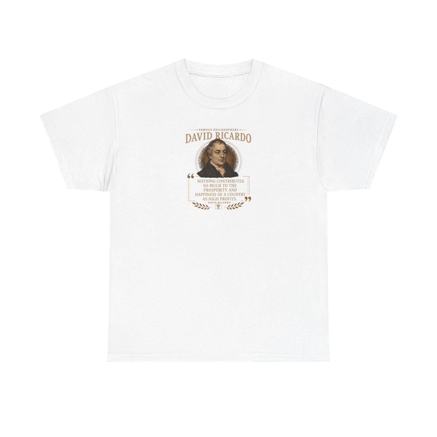 David Ricardo on Society, Wealth and Profits, Philosophy Tribute T-Shirt