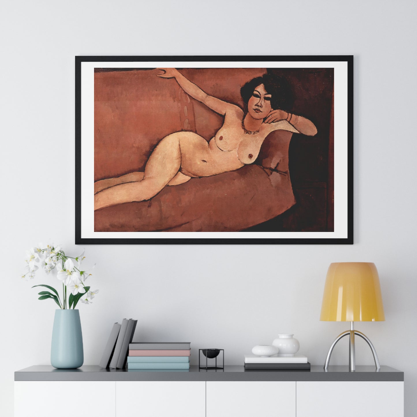 Amedeo Modigliani's Act on a Sofa 'Almaiisa' (1916) from the Original, Framed Print