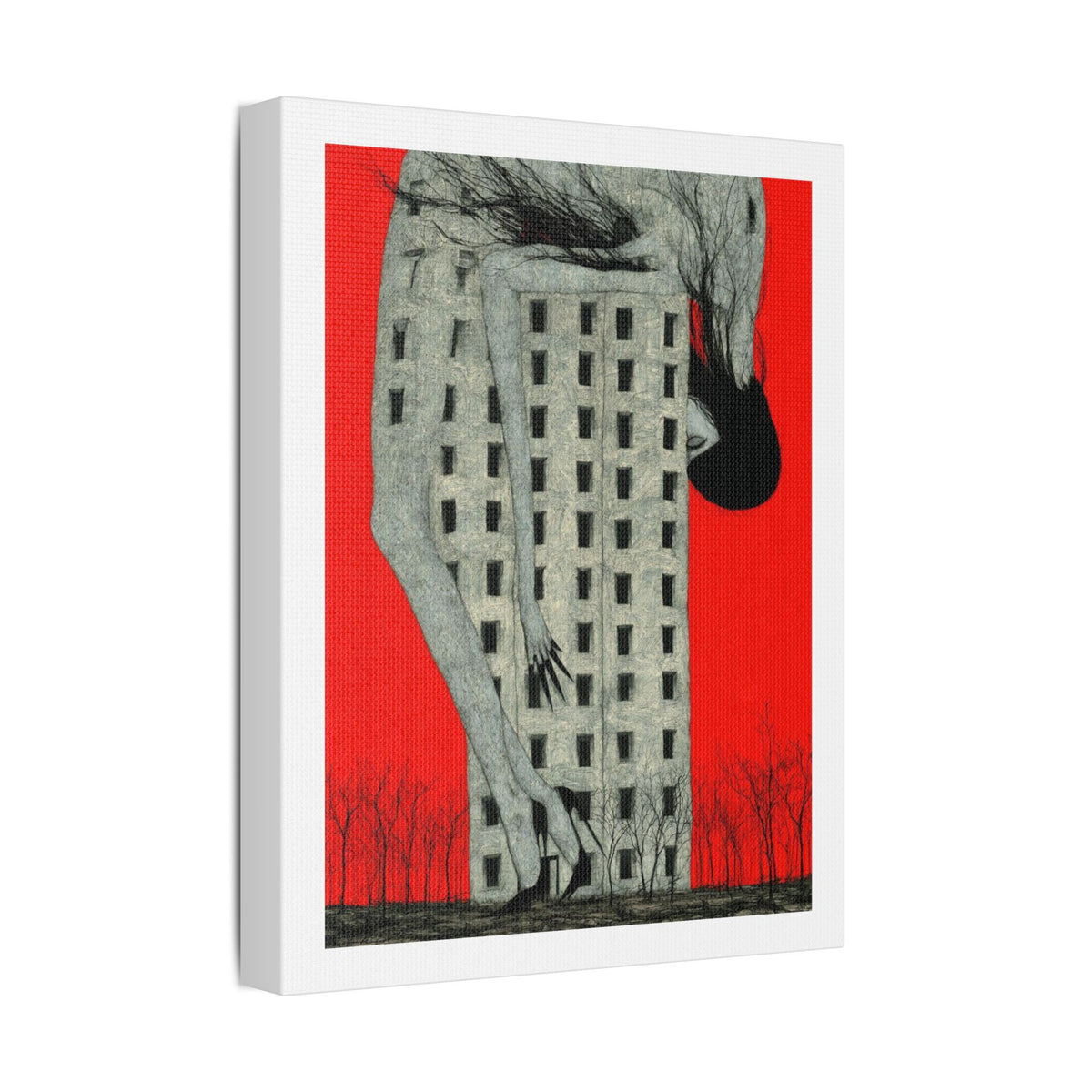 Tower, Neo-Surrealism, Art Print on Satin Canvas, Stretched
