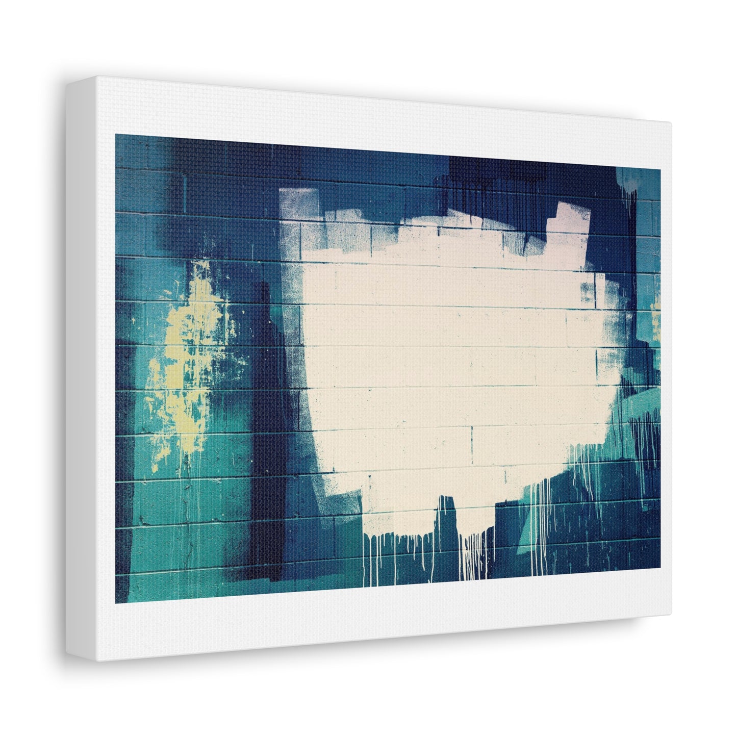 Urban Grunge on a Block Wall Art Print on Satin Canvas