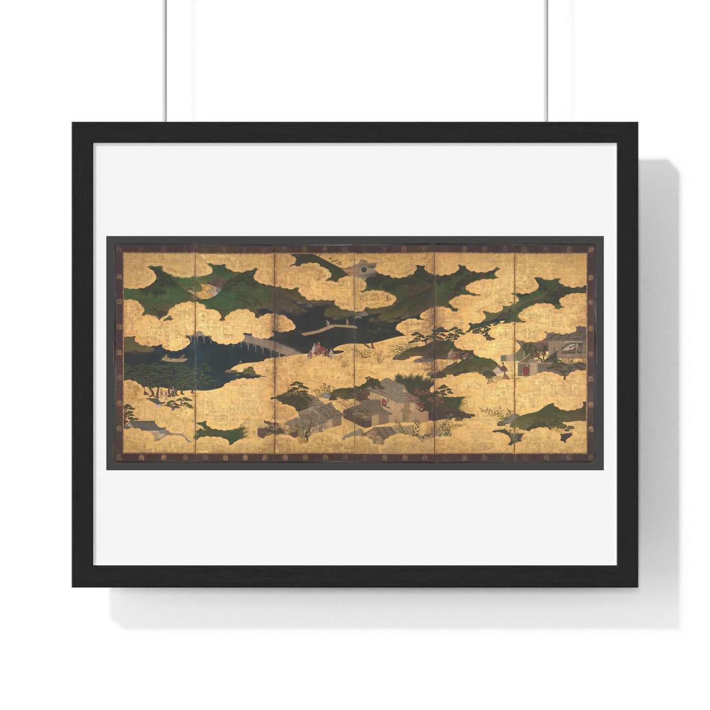 Japanese 13th Century Screen Painting, Kogō and the Imperial Procession to Ōhara, from The Tale of the Heike (Heike Monogatari) Framed Print