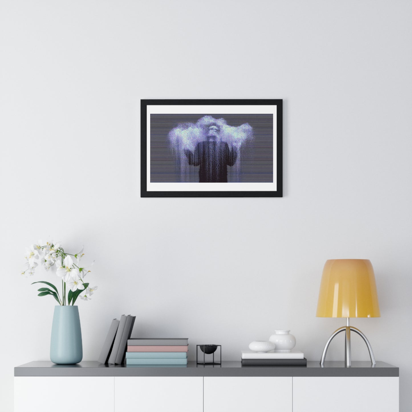 Man in the Energetic Realm, Abstract Art 'Designed by AI' Framed Print