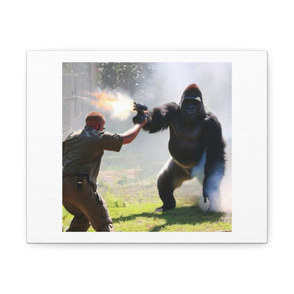 Harambe Gets His Revenge On Patrons of Cincinatti Zoo 'Designed by AI' Art Print on Canvas