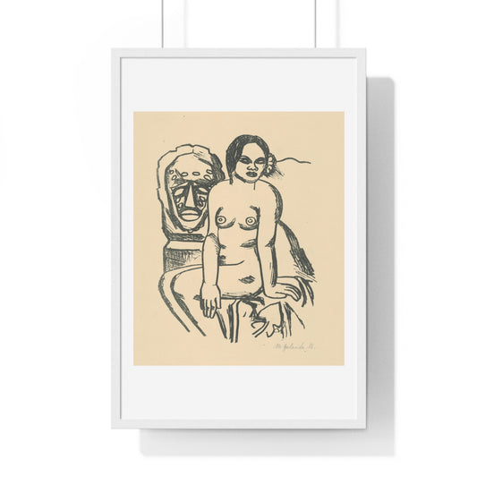 Woman and Statue by Mikuláš Galanda, from the Original, Framed Art Print