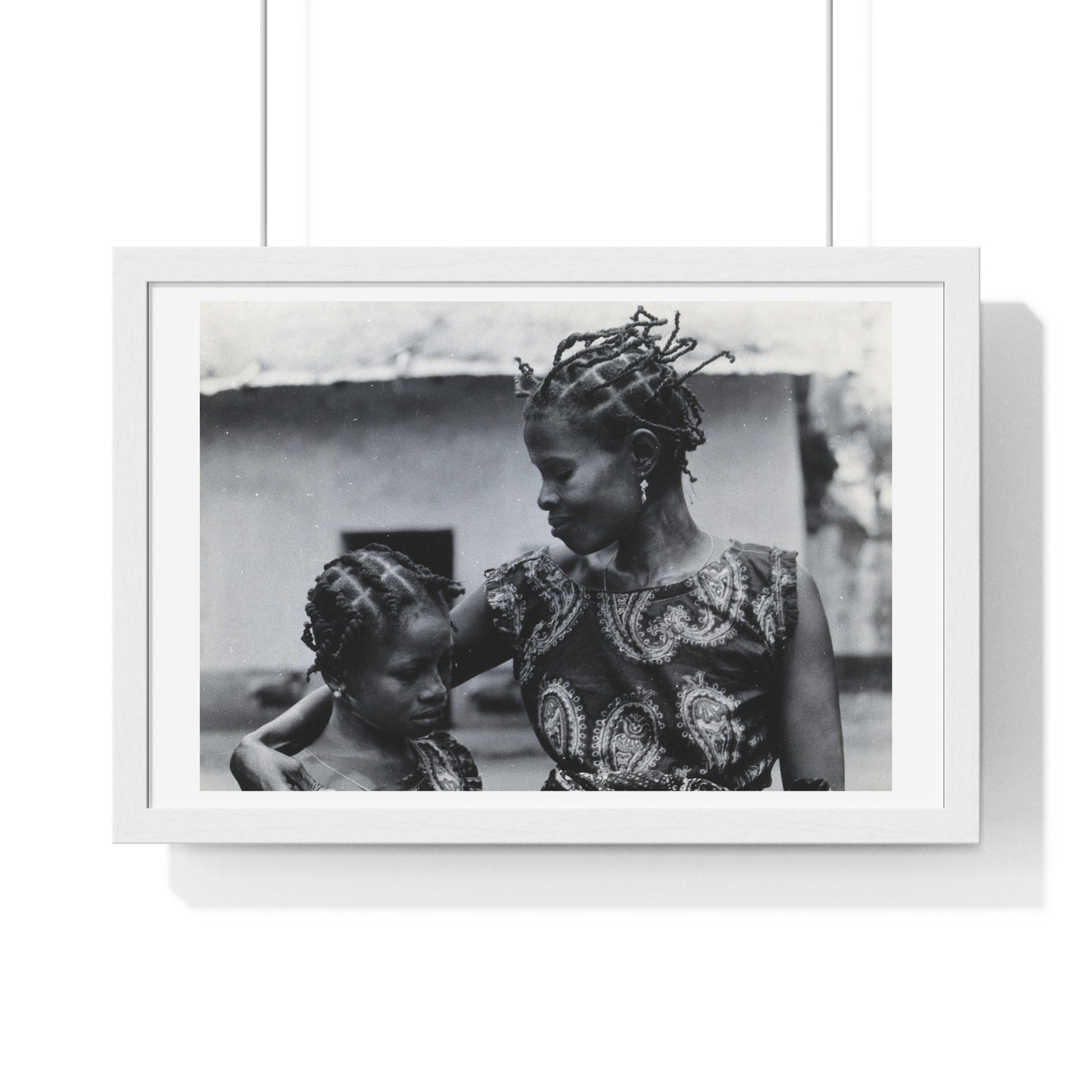 Benin, A Woman and Child with Braided Hairstyles, Vintage Photograph by Herbert Meyerowitz, Framed Print